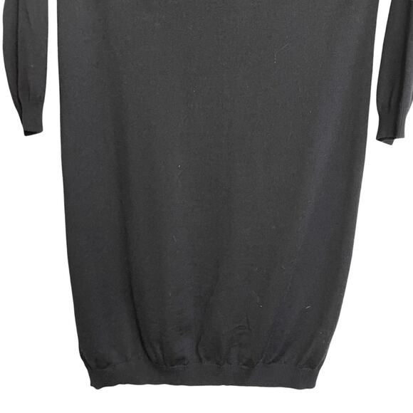 Moschino Black Virgin Wool Front Knot Mini Sweater Dress - Picture 6 of 9